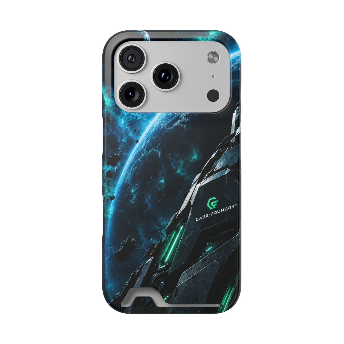 Phone Case — Sci‑Fi Spaceship Card Holder Case (Galaxy Armor)