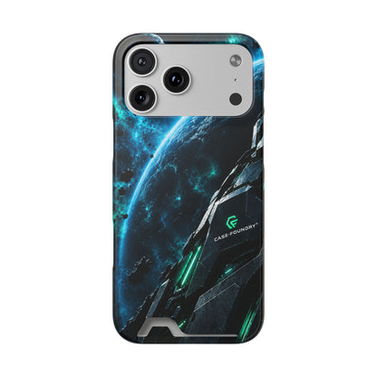 Phone Case — Sci‑Fi Spaceship Card Holder Case (Galaxy Armor)