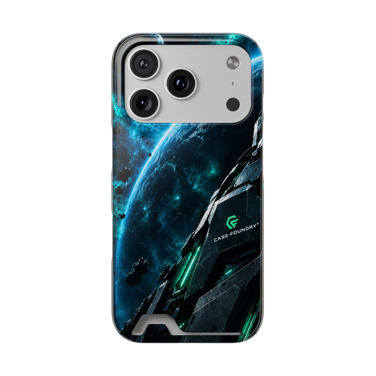 Phone Case — Sci‑Fi Spaceship Card Holder Case (Galaxy Armor)